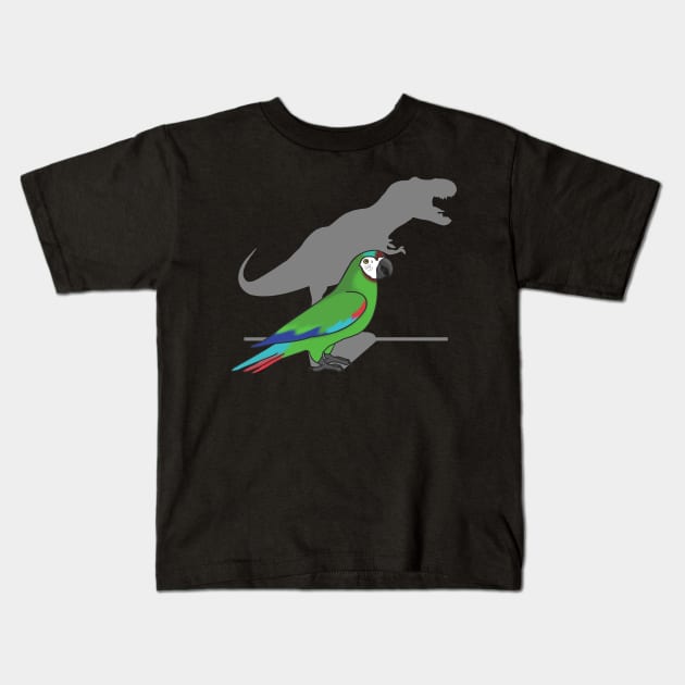 t-rex severe macaw Kids T-Shirt by FandomizedRose